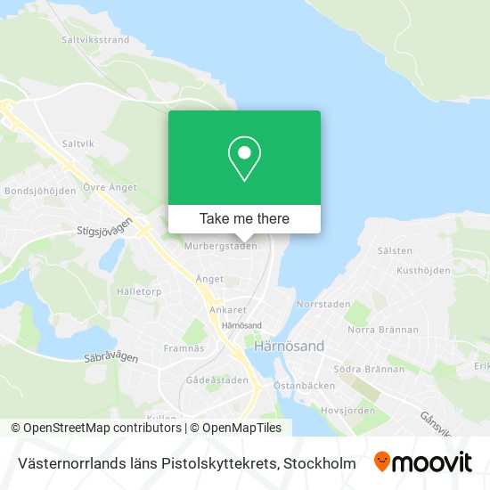 Västernorrlands läns Pistolskyttekrets map