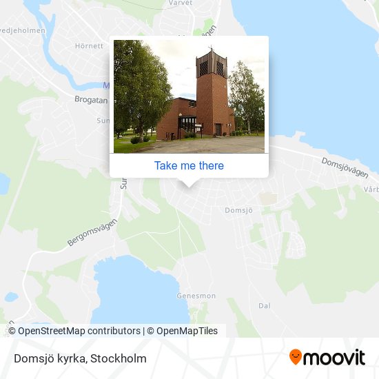 Domsjö kyrka map