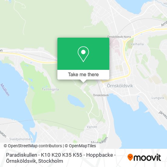 Paradiskullen - K10 K20 K35 K55 - Hoppbacke - Örnsköldsvik map