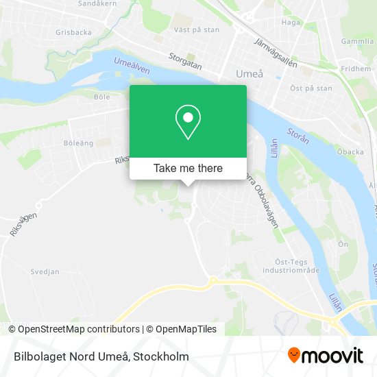 Bilbolaget Nord Umeå map