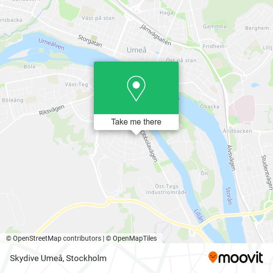 Skydive Umeå map