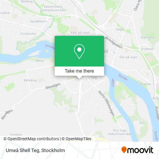 Umeå Shell Teg map