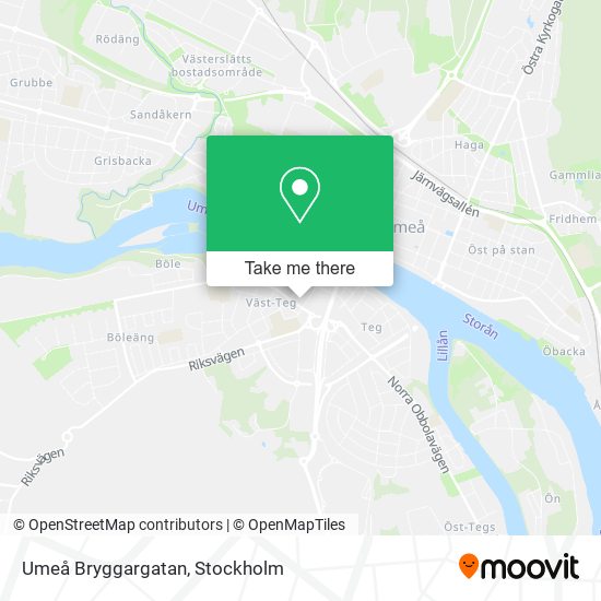 Umeå Bryggargatan map