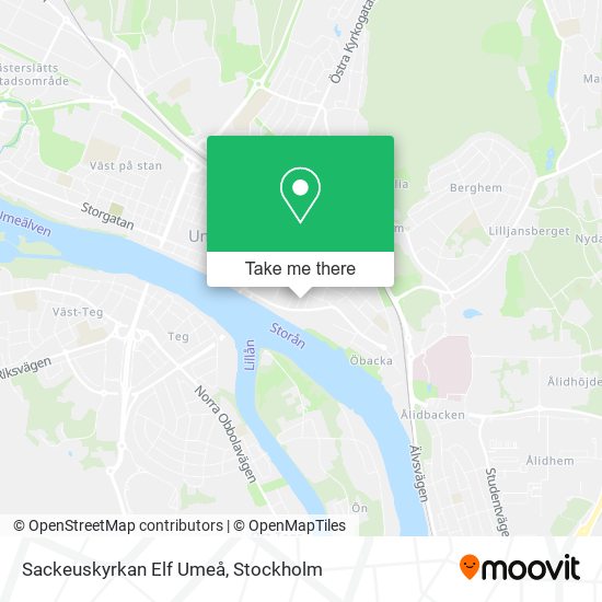 Sackeuskyrkan Elf Umeå map