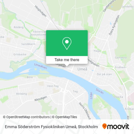 Emma Söderström Fysiokliniken Umeå map