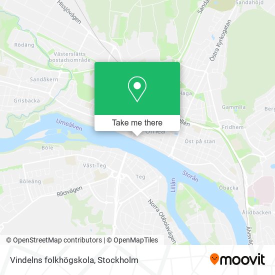 Vindelns folkhögskola map