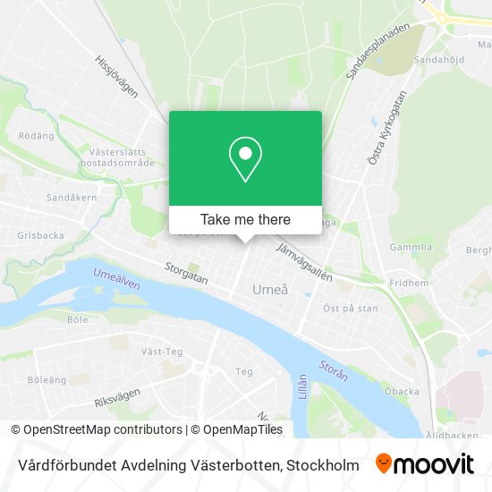 Vårdförbundet Avdelning Västerbotten map