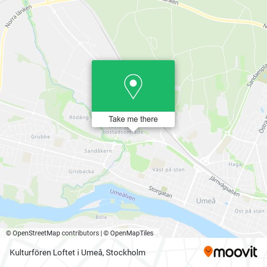 Kulturfören Loftet i Umeå map