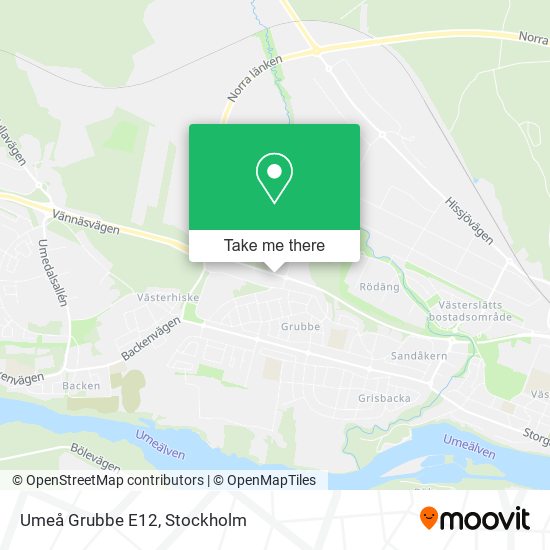 Umeå Grubbe E12 map