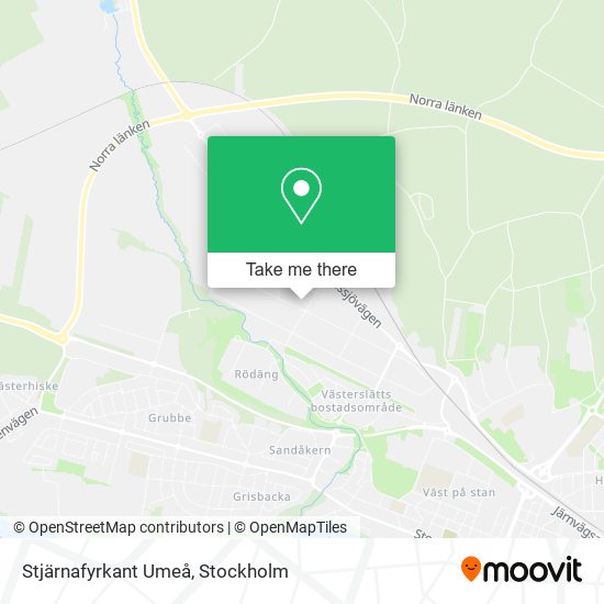 Stjärnafyrkant Umeå map