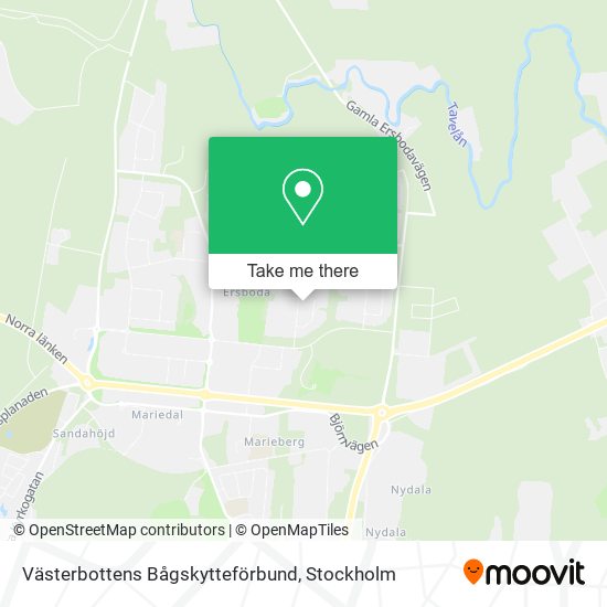 Västerbottens Bågskytteförbund map