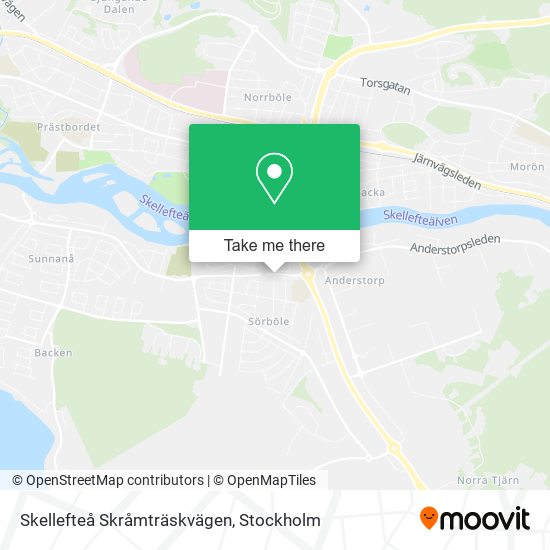 Skellefteå Skråmträskvägen map