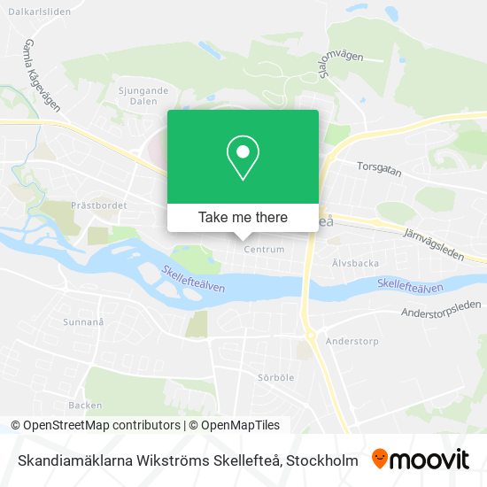 Skandiamäklarna Wikströms Skellefteå map