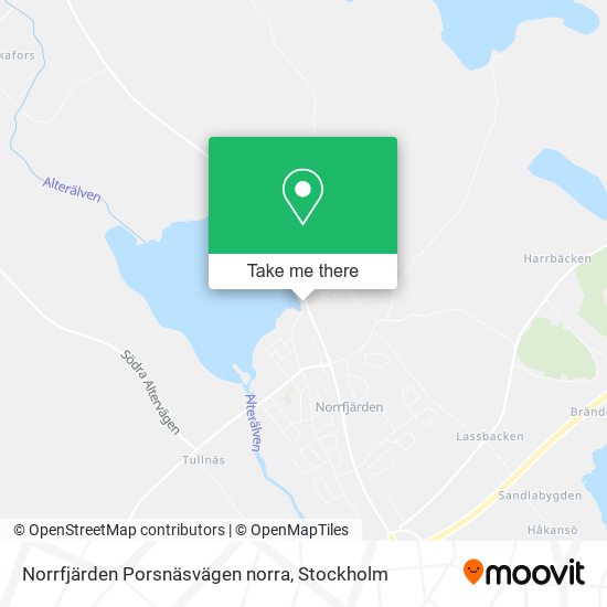 Norrfjärden Porsnäsvägen norra map
