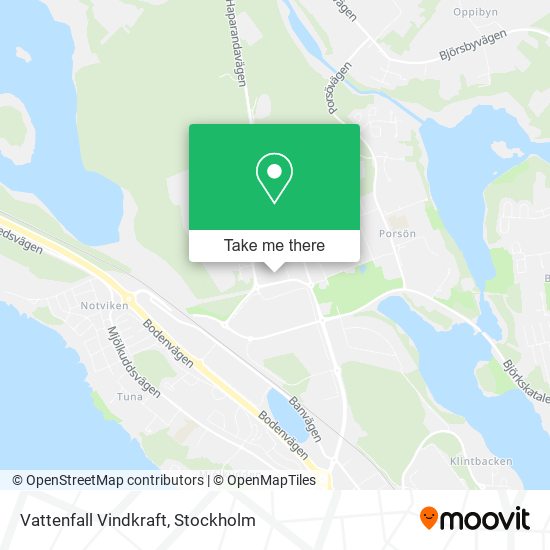 Vattenfall Vindkraft map