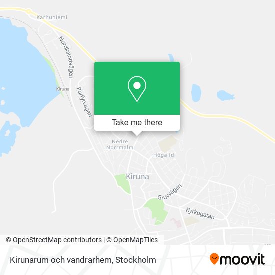 Kirunarum och vandrarhem map