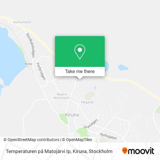 Temperaturen på Matojärvi Ip, Kiruna map