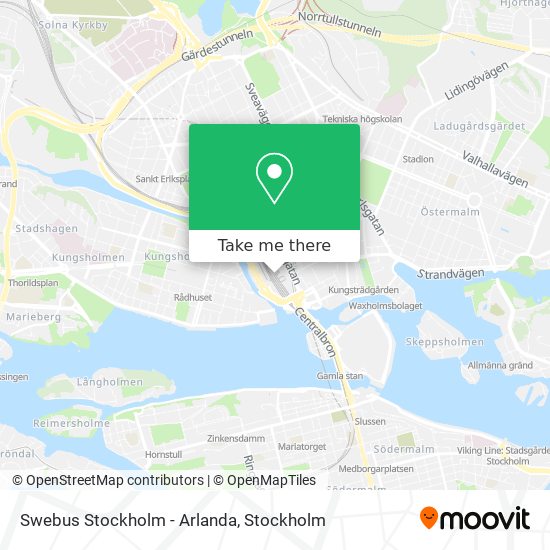 Swebus Stockholm - Arlanda map