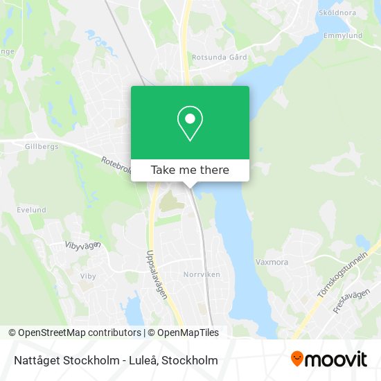 Nattåget Stockholm - Luleå map