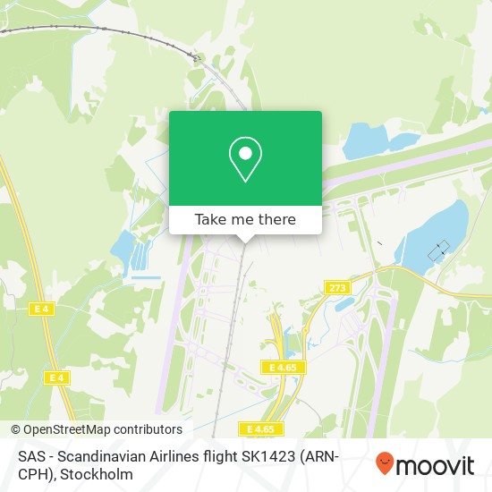 SAS - Scandinavian Airlines flight SK1423 (ARN-CPH) map