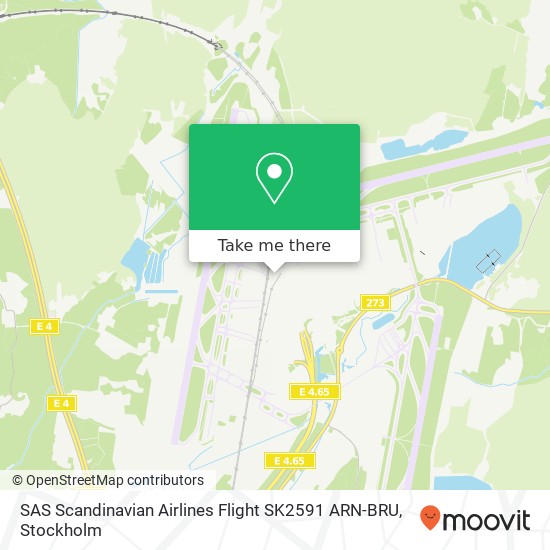 SAS Scandinavian Airlines Flight SK2591 ARN-BRU map