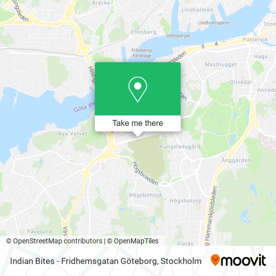 Indian Bites - Fridhemsgatan Göteborg map