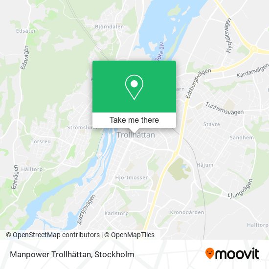 Manpower Trollhättan map