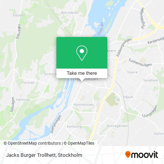 Jacks Burger Trollhett map