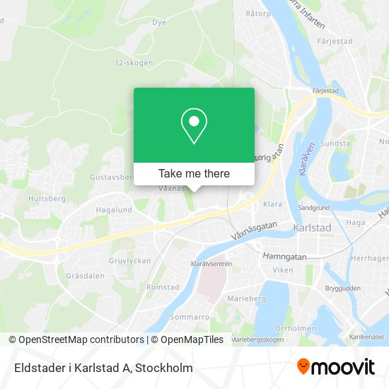 Eldstader i Karlstad A map