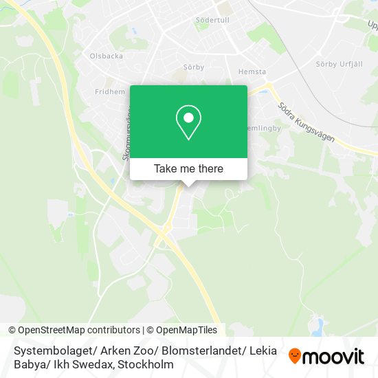 Systembolaget/ Arken Zoo/ Blomsterlandet/ Lekia Babya/ Ikh Swedax map