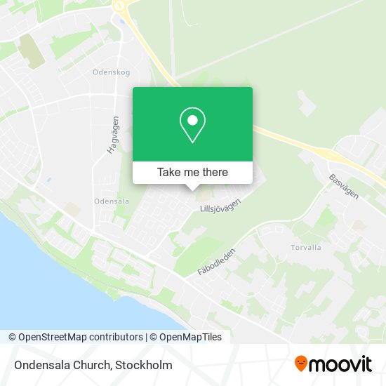 Ondensala Church map