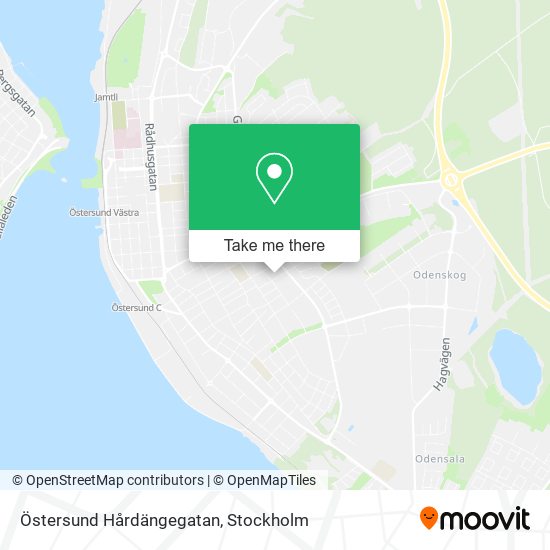 Östersund Hårdängegatan map