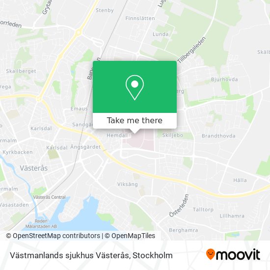 Västmanlands sjukhus Västerås map