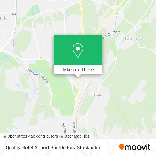Quality Hotel Airport Shuttle Bus map