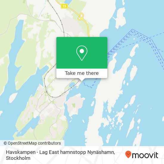 Havskampen - Lag East hamnstopp Nynäshamn map