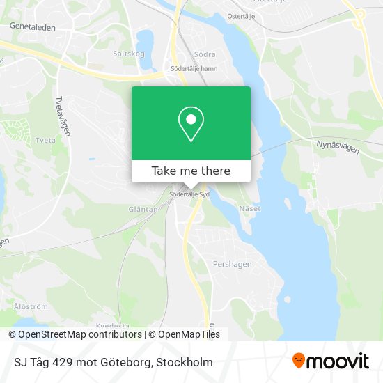 SJ Tåg 429 mot Göteborg map