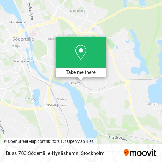 Buss 783 Södertälje-Nynäshamn map