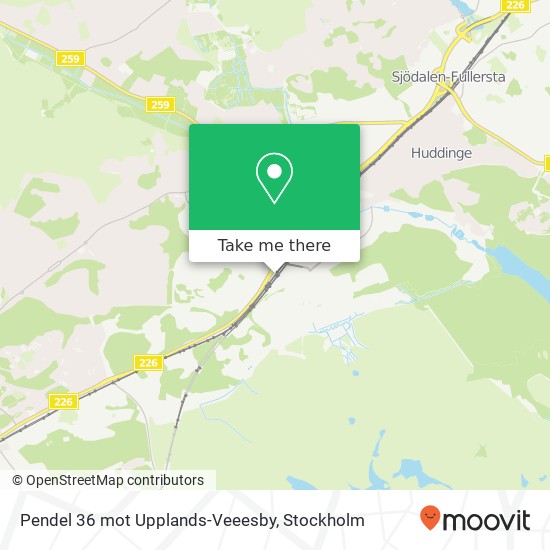 Pendel 36 mot Upplands-Veeesby map