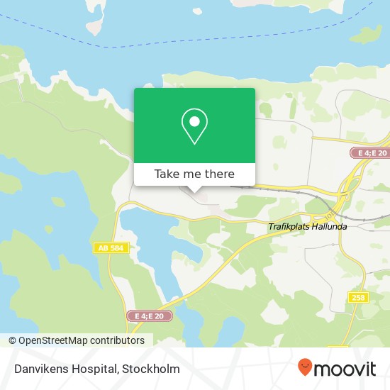 Danvikens Hospital map