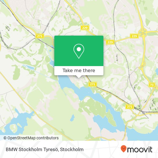 BMW Stockholm Tyresö map