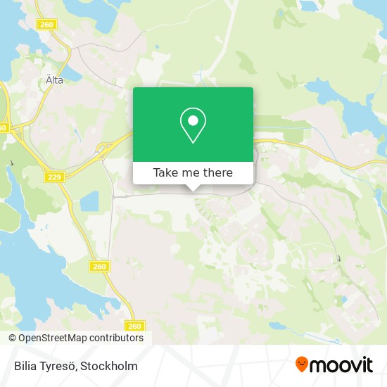 Bilia Tyresö map