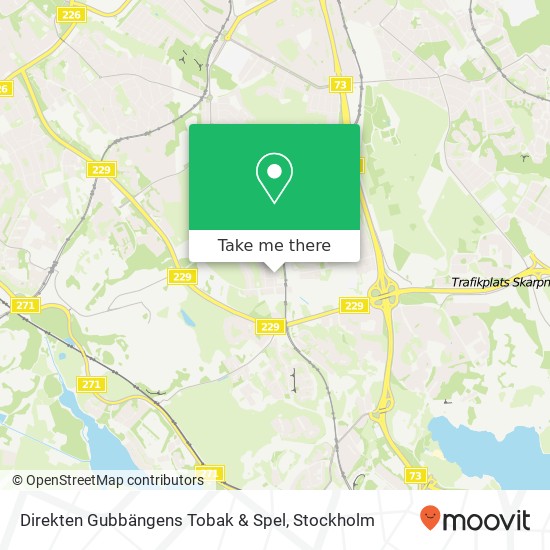 Direkten Gubbängens Tobak & Spel map