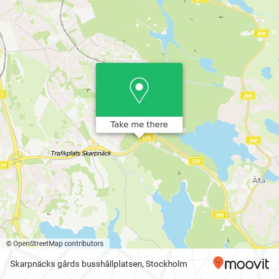 Skarpnäcks gårds busshållplatsen map