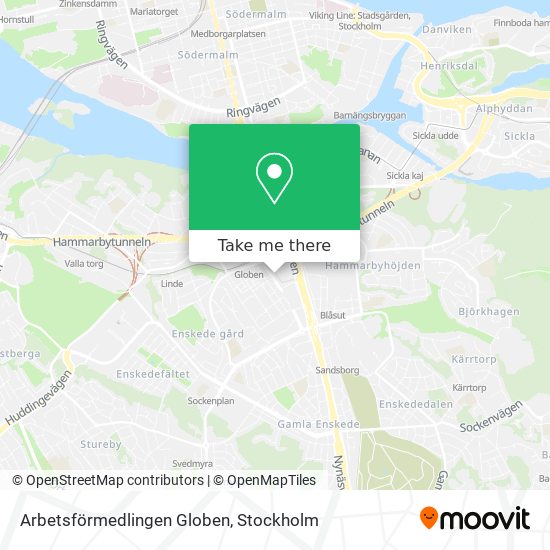 Arbetsförmedlingen Globen map