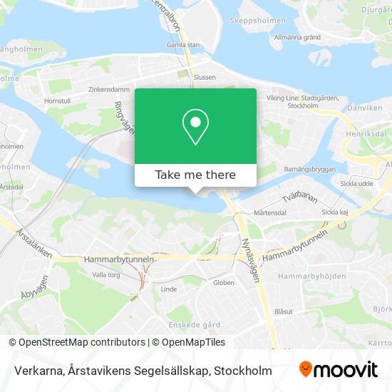 Verkarna, Årstavikens Segelsällskap map