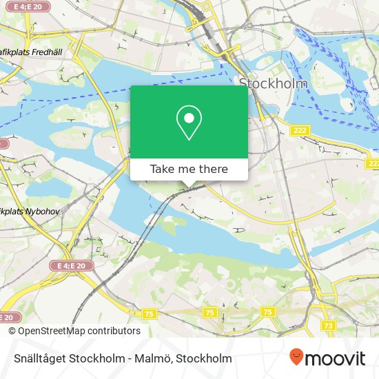 Snälltåget Stockholm - Malmö map