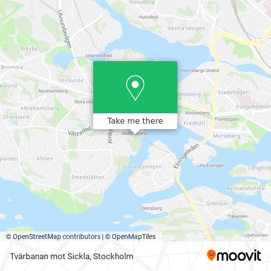 Tvärbanan mot Sickla map