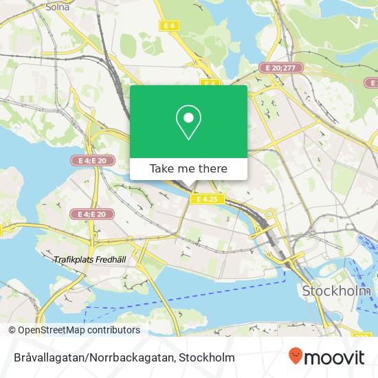 Bråvallagatan/Norrbackagatan map