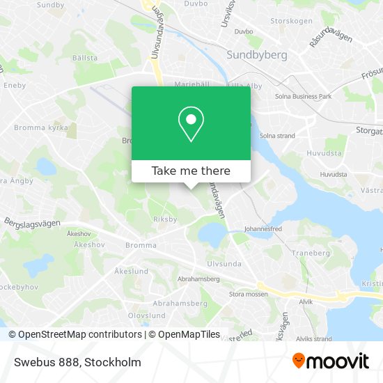 Swebus 888 map