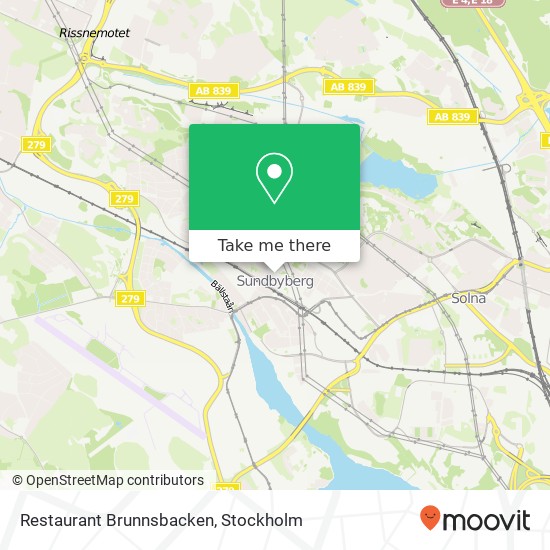 Restaurant Brunnsbacken map